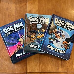 Dog Man Book Series Grime & Punishment For Whom the Ball Rolls Cat Kid Lot#2